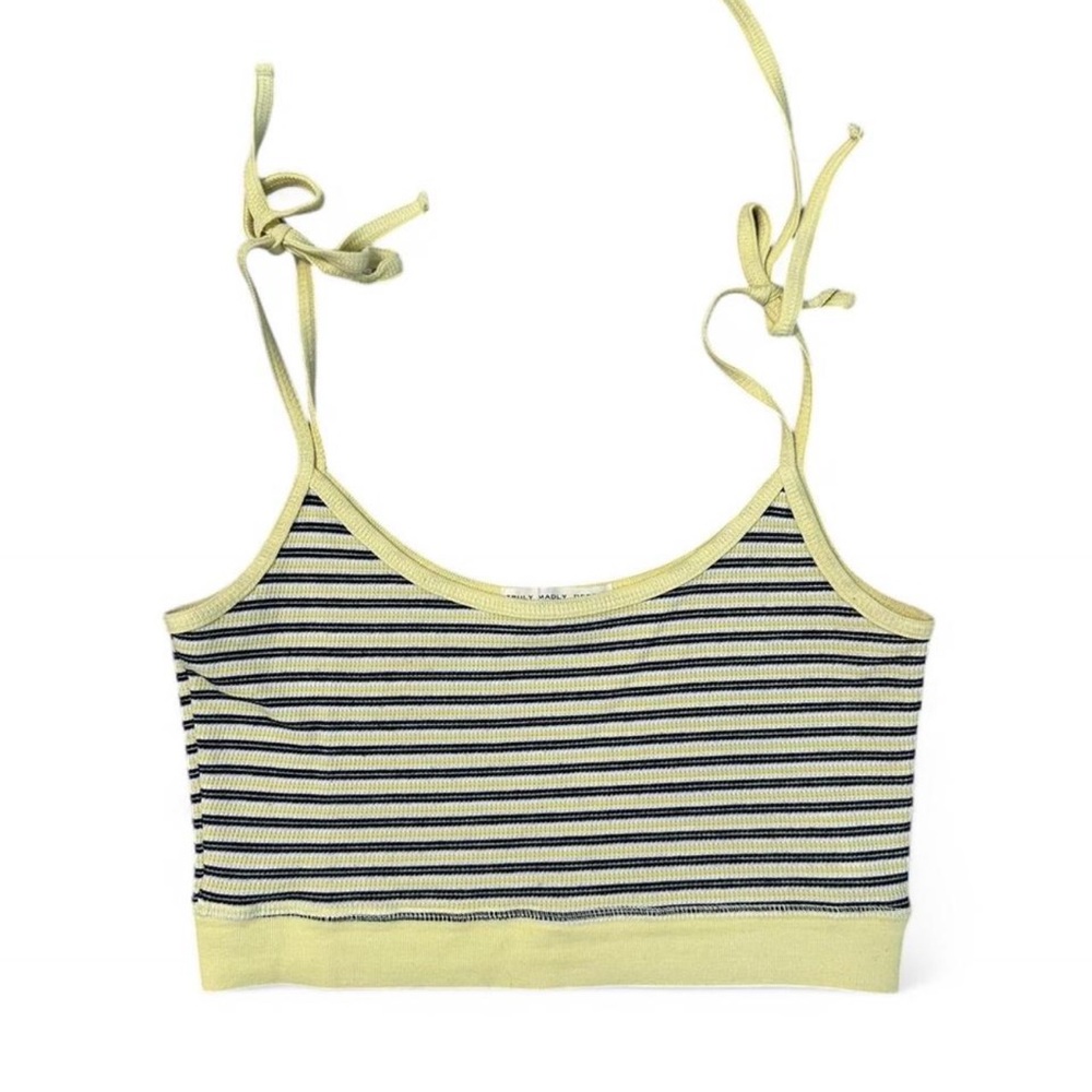 Striped Yellow and Black Crop Top
